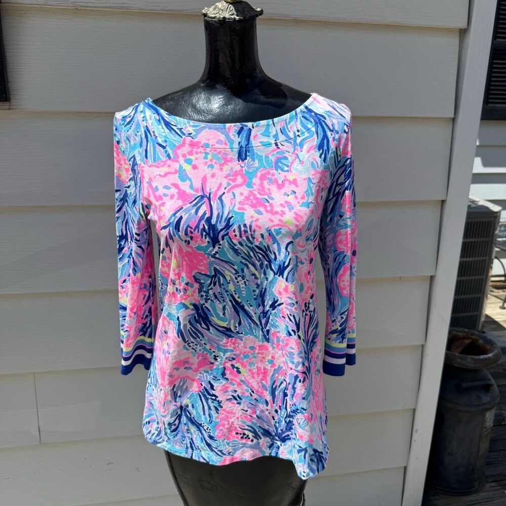 Lilly Pulitzer Coral Reef Print Tunic Top Women’s Blouse